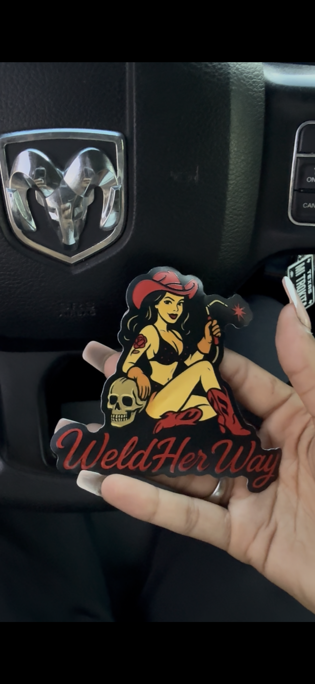 WeldHer Way sticker